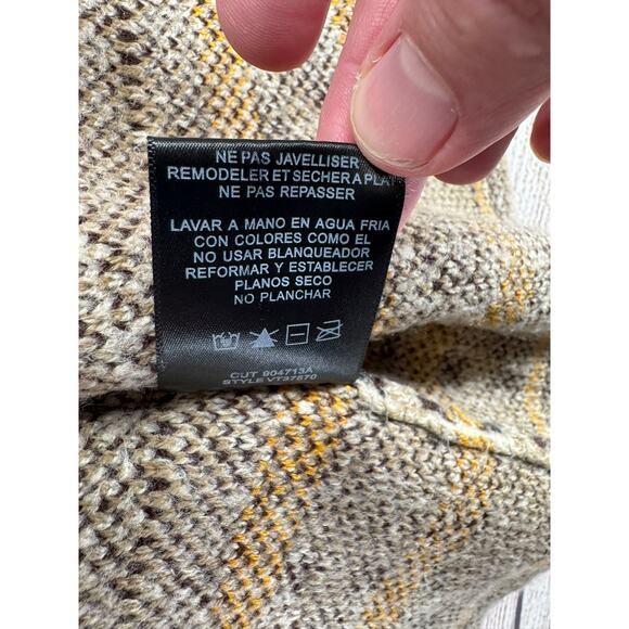 Vertigo Animal Print Open Front Cardigan Sweater Womens Medium Brown Beige - Picture 10 of 13